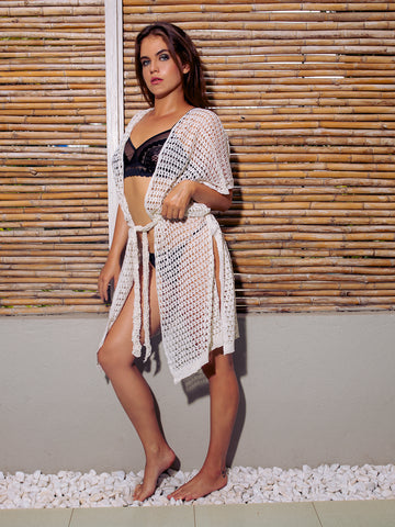 Mirza Openwork Cover-Up | Ivory